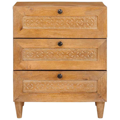 50 cm W Solid Wood Bedside Table
