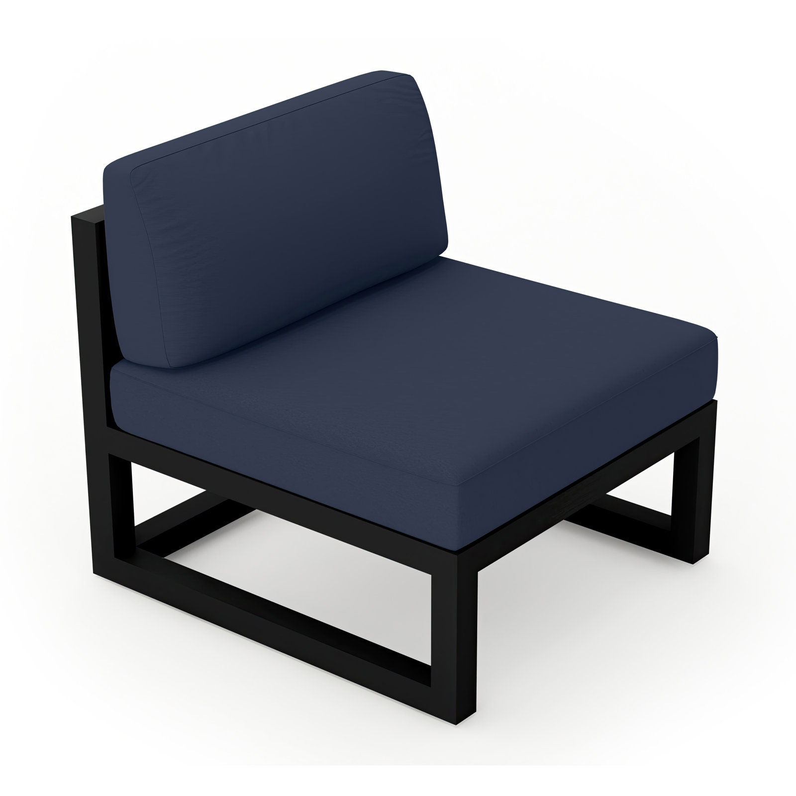 Smith Outdoor Lounge Chair with Sunbrella® Cushions, Spectrum Indigo, Black