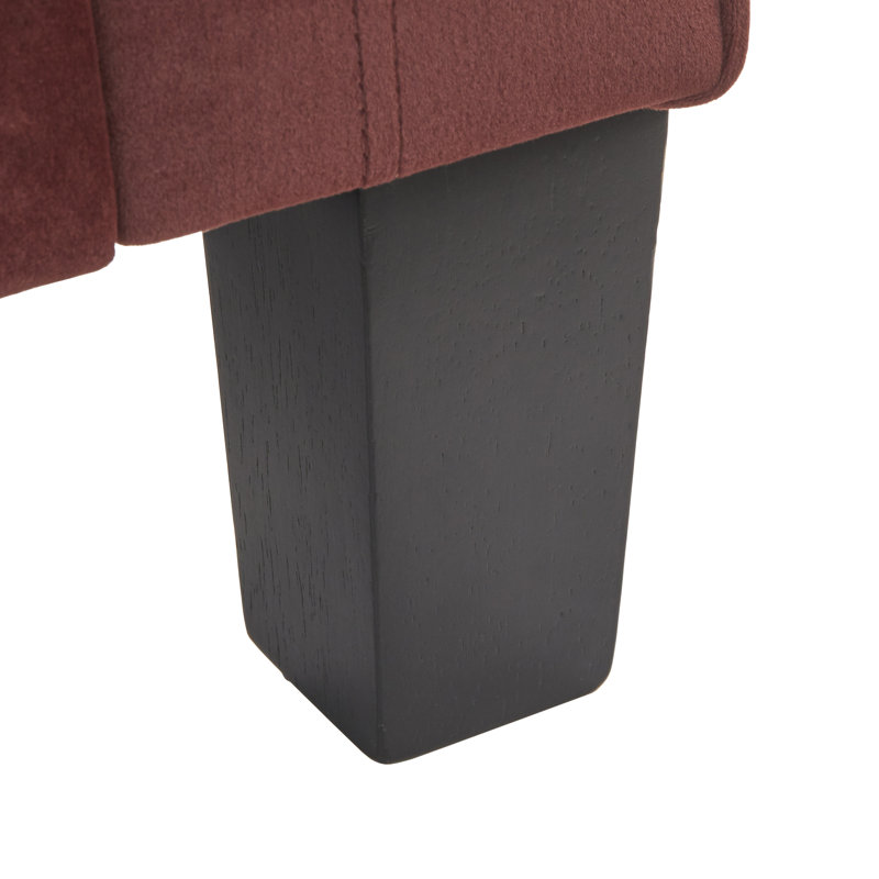 Fauteuil demi-tonneau de 34,5 po Nester, Velours figue