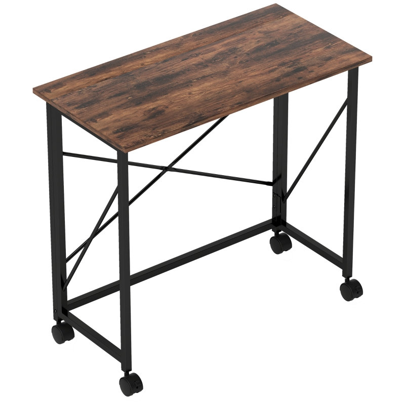 MDF Steel Desk, Brown/Black