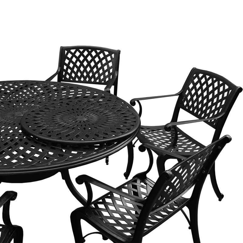 Ensemble repas 7 pièces Cassady, Noir