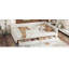 Lit plateforme tapissier double avec USB et 2 tiroirs, beige
