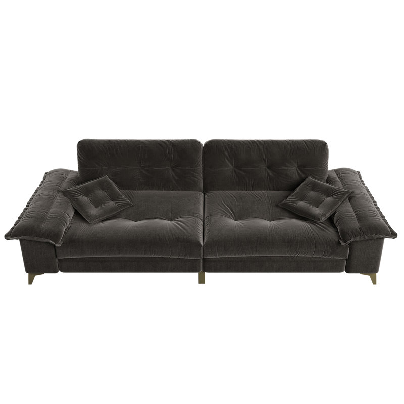 Canapé 104,7 po à 4 places avec accoudoirs amovibles et 2 coussins, Gris