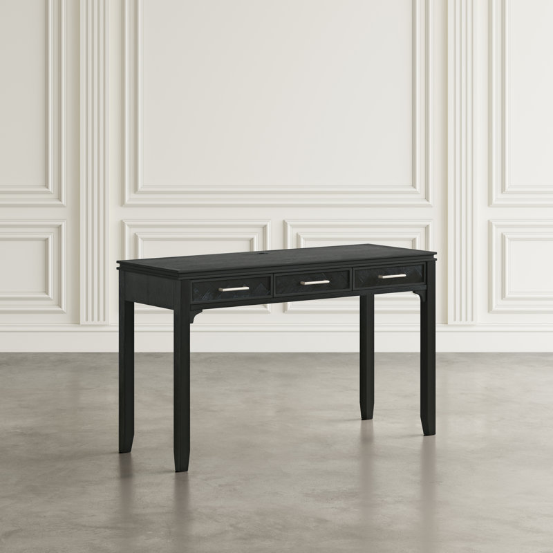 Itsham Desk with Built in Outlets, Noir