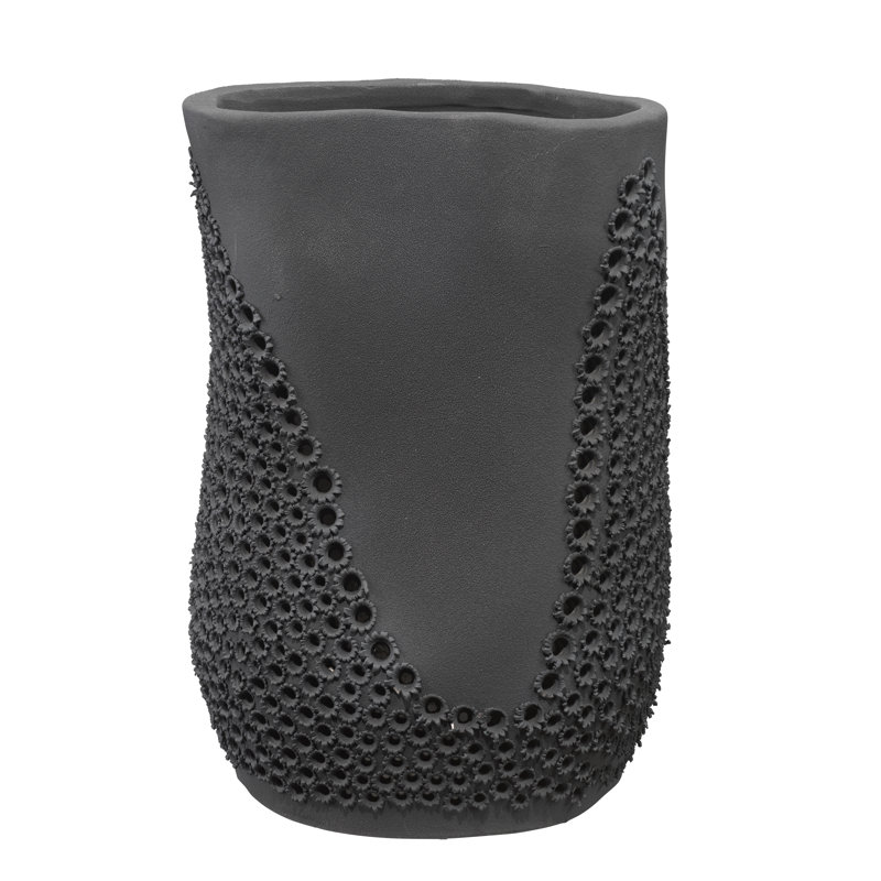 Vase de table en céramique 12,25 po, Noir