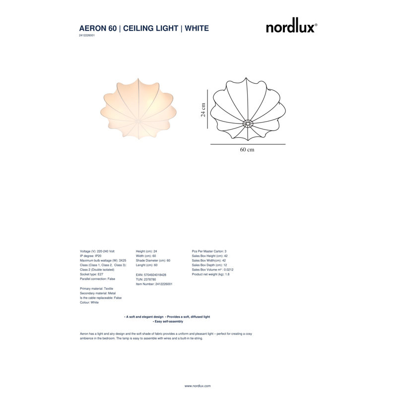 Aeron Cotton Semi Flush Mount