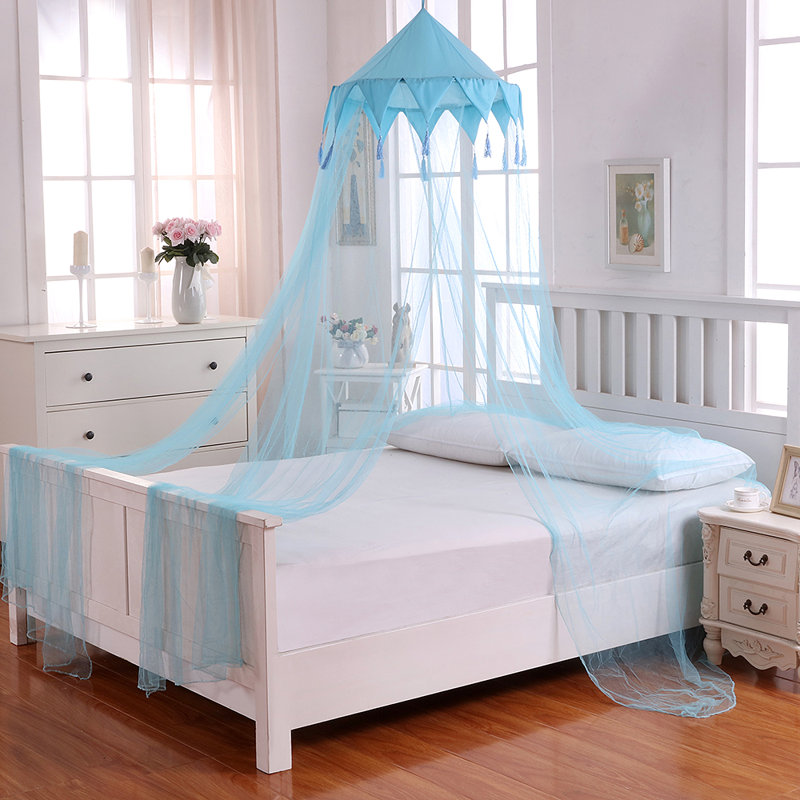  Lit à baldaquin pliable pour enfants, Bleu