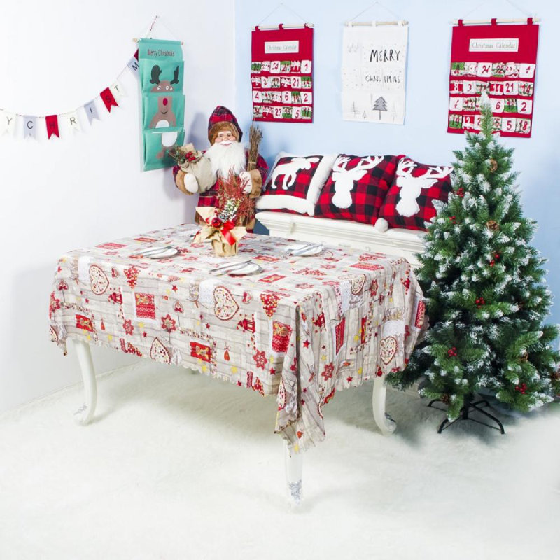 59 X 70.8 Inch Christmas Table Cloth Rectangle Decorative Table Covers Washable Dining Table Cover Holiday Decorations