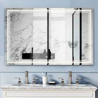 Front-Lighted LED Bathroom Vanity Mirror: 48 x 48 - Square – Mirrors &  Marble