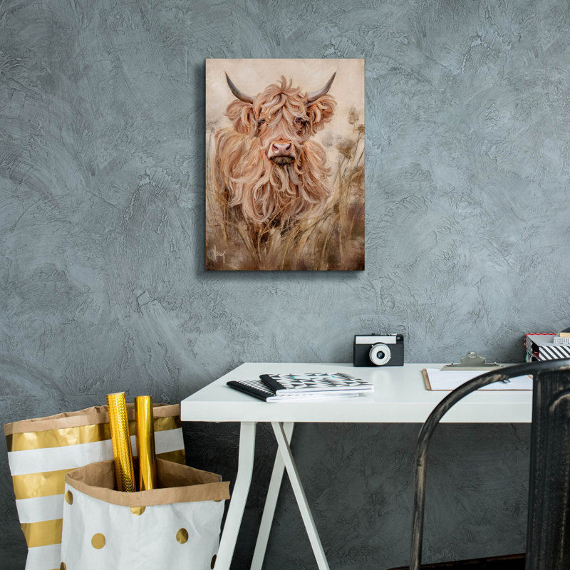 «Highland Cow» par Ashley Bradley, art mural, H 16 po x l 12 po