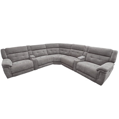 Maryellen Upholstered Power Reclining L-Shaped Sectional Reversible