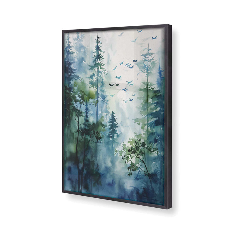 Enchanted Forest Scene II, Weathered Zinc Framed, 15.25" H x 12.25" W