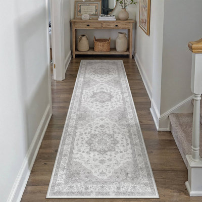 Paisley Machine Washable Area Rug with Non-Slip Backing 