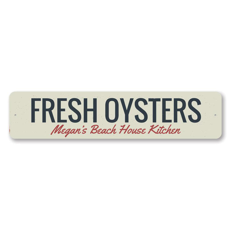Plaque en aluminium Fresh Oysters, H 6 po x l 24 po x P 0,063 po