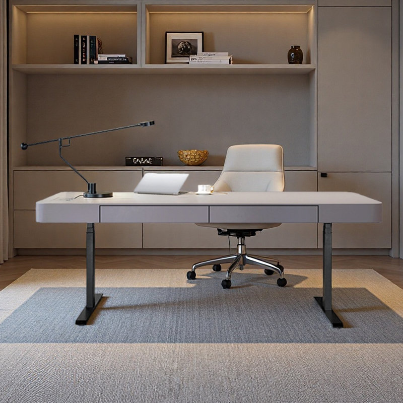 Height-adjustable desk for office/writing simple, 29.53" H x 78.74" W x 31.5" D, Gray