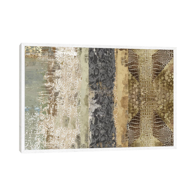 Squama by Tom Reeves - Painting on Canvas, 45.72cm H x 66.04cm W x 3.81cm D, White Framed