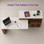 Îlot de cuisine avec table extensible et rotative, table d'îlot avec rangement, poste de salle à manger extensible pour 2 à 4 personnes