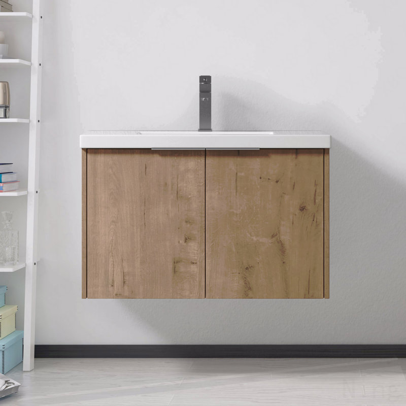 Armoire de salle de bain avec lavabo, portes à fermeture douce, conception à fixation flottante, 30"