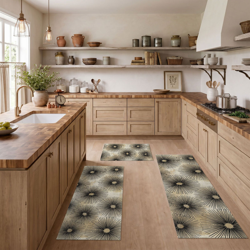 Tapis de cuisine lavables antidérapants Starburst