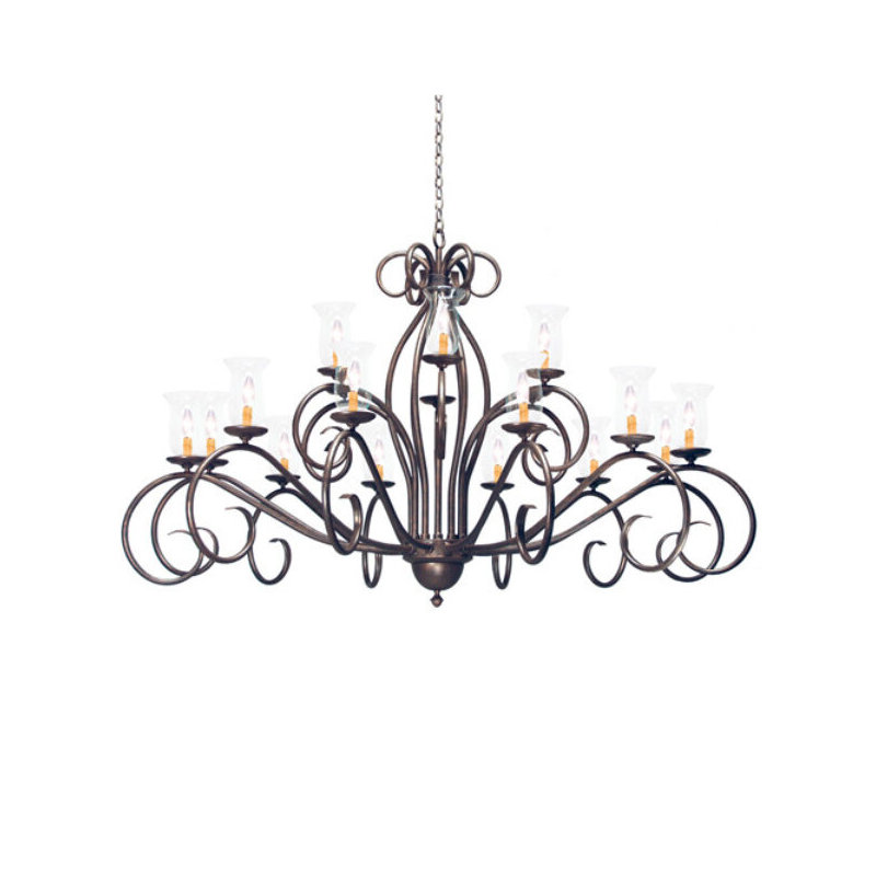 Sienna 18 - Light Dimmable Tiered Chandelier, White Parchment, Gilded Tobacco