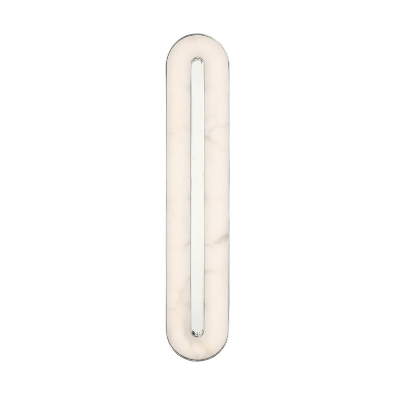 Wyllis LED Flush Mounted Sconce, 24" H x 2.6" W x 4.7" D, Polished Nickel