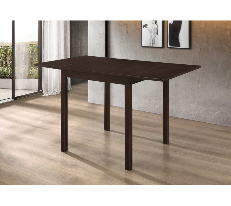 Isal Rectangular Dining Table With Drop Leaf Cappuccino