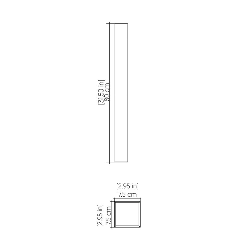Lampe murale à DEL Linea Accord, H 31,5 po x l 2,95 po x P 2,95 po, Cappuccino biologique