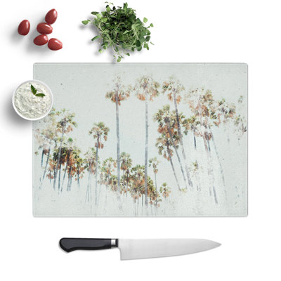 Tempered Glass Palm Trees in Sri Lanka Chopping Board