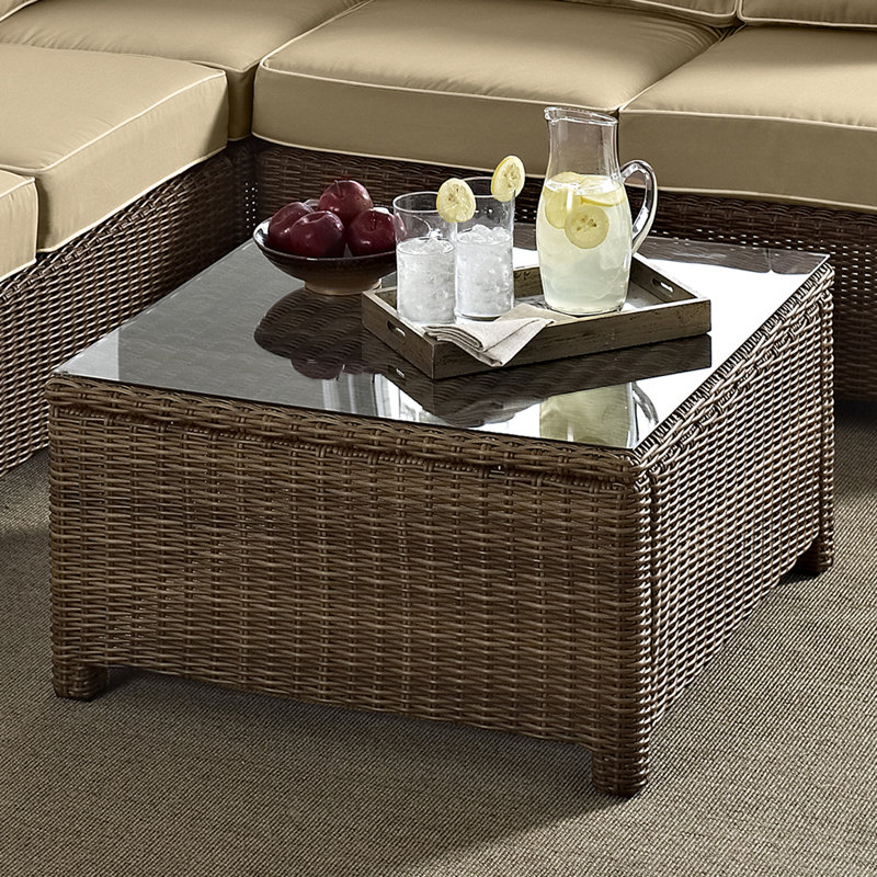 Table basse en osier Leandra, Brun
