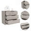 Commode 3 tiroirs Kaia, plateau supérieur - gris clair-429585121