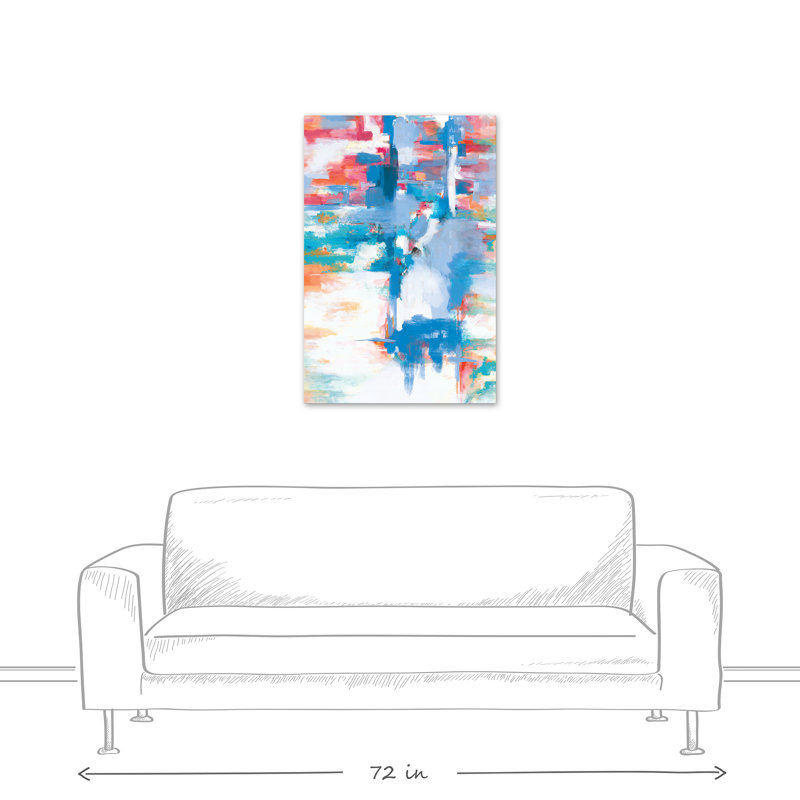 «Red Blue and Orange Brush Strokes», impression sur toile