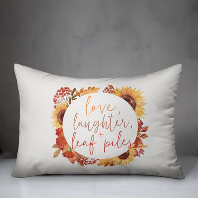  Love Laughter Leaf Piles Rectangular Pillow Cover & Insert