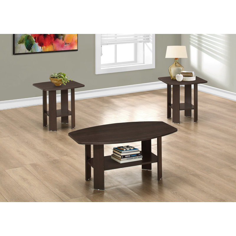 Ensemble de table en tyrène, ensemble de 3 pièces, café, bout, côté, décor, salon, stratifié, transitionnel, Gris clair