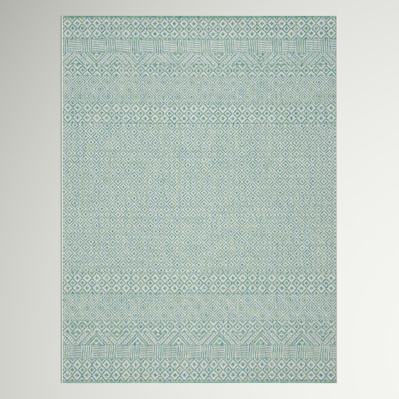 Tapis intérieur / extérieur vert Elio, Rectangle 6 pi 7 po x 9 pi 6 po