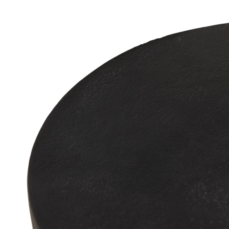 Javi Outdoor Round Side Table, Matte Black, Matte Black