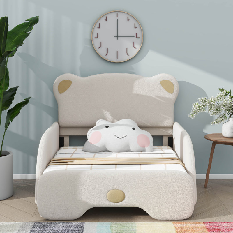 Canapé-lit rembourré extensible avec appui-tête en forme d'ours