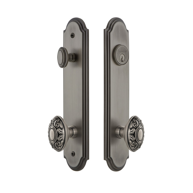 Complete Arc Entry Knob Set with Deadbolt, 2.75", Antique Pewter