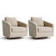 Chenille Upholstered Swivel Accent Chair with Curved Barrel Back (Set of 2)-728926817
