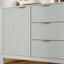Buffet de rangement avec portes à rayures en relief tridimensionnelles, 47 po, tablettes et tiroirs réglables, style minimaliste moderne-1610907633