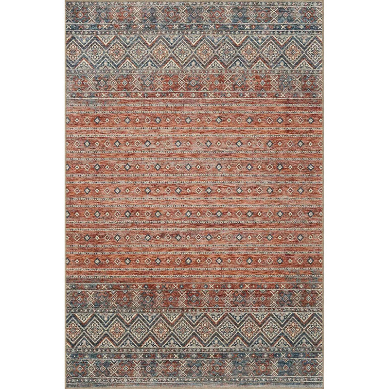 Tapis tissé à motif moderne, Sous-tapis rond 3 pi 3 po inclus