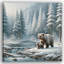 «Tranquil Moments: Grizzly Bear and Cub» par Winter Stream - impression sur toile tendue-913221077