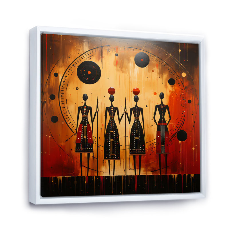 African Tribes Ancient Traditions III - Print, White Floater Framed, 30" H x 30" D x 1" D