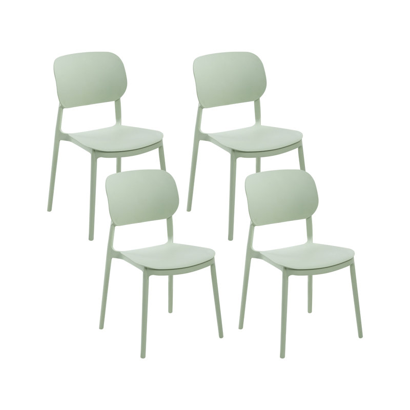 Stackable Outdoor Patio Dining Side Chair, Green