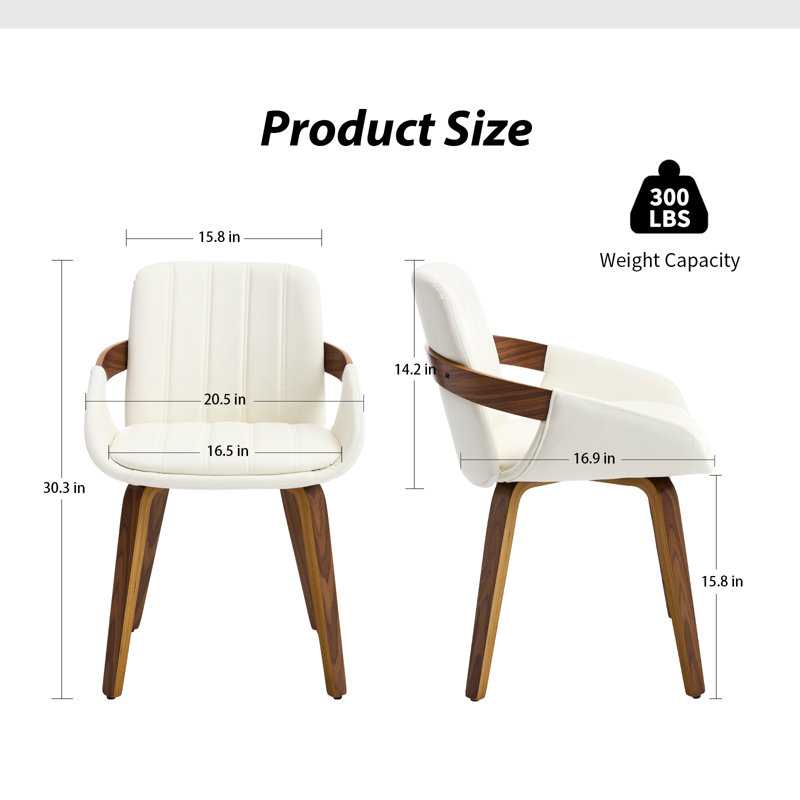 Modern PU Leather Upholstered Dining Chairs, White