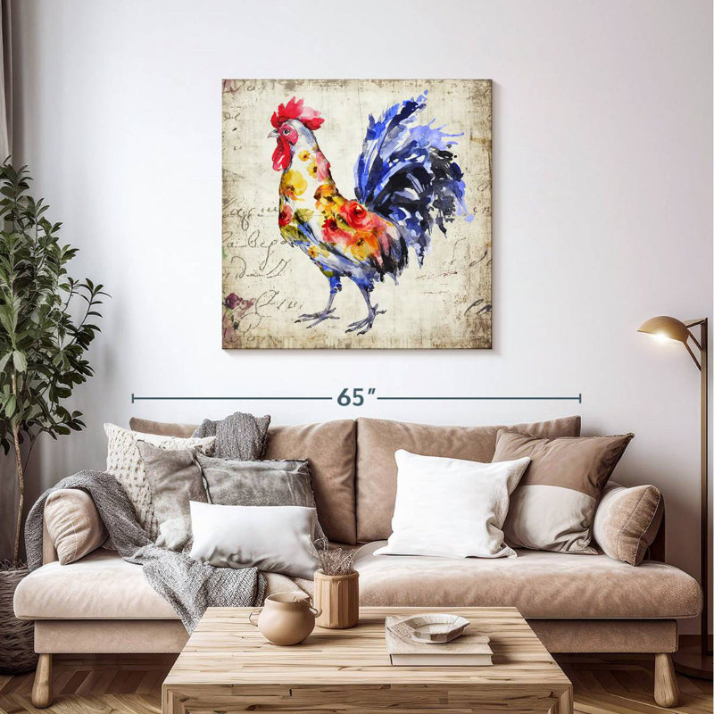 Coq floral Brampt, H 39 po x l 39 po