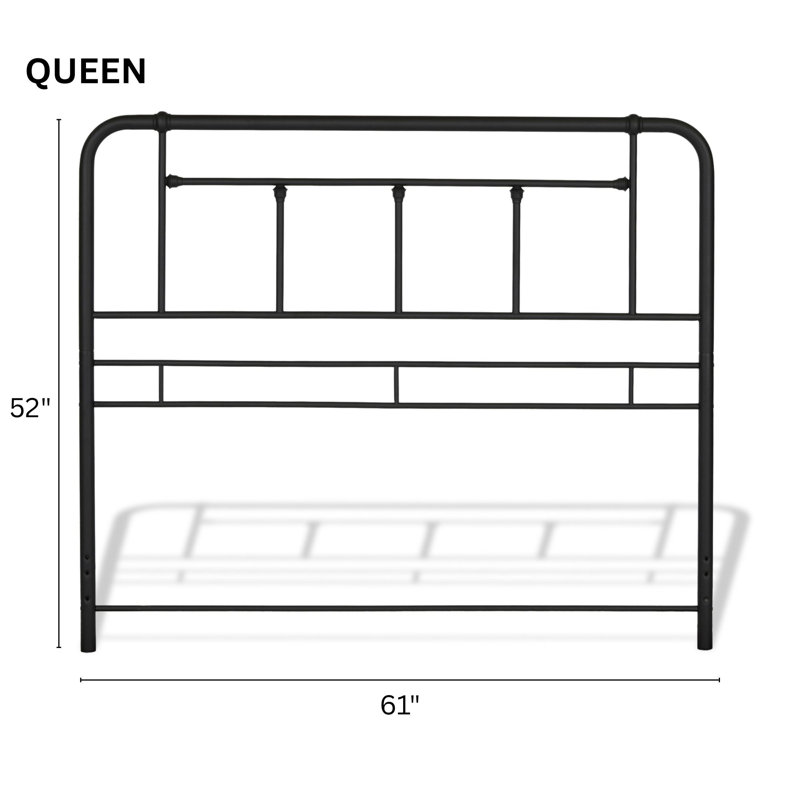 Baldwin Steel Metal Slat Headboard, Queen, Black
