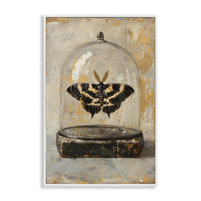 Rustic Moth in Glass Giclee Art by Petal Prints Design