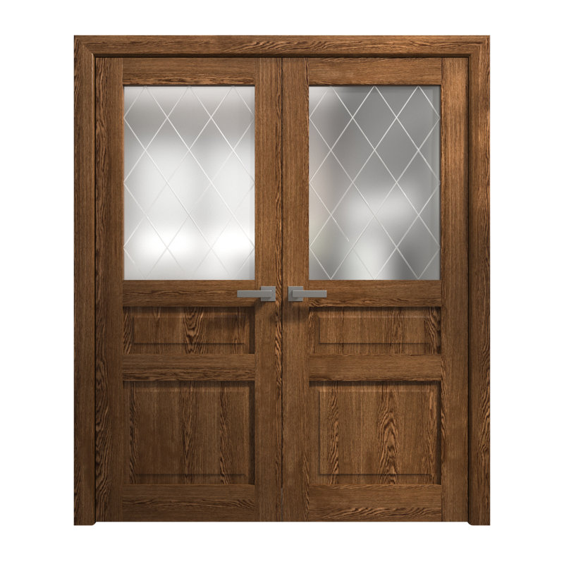 Portes doubles intérieures intérieures | Ego 5011 | Cadre de panneau intérieur en bois massif | Portes modernes pour placard
