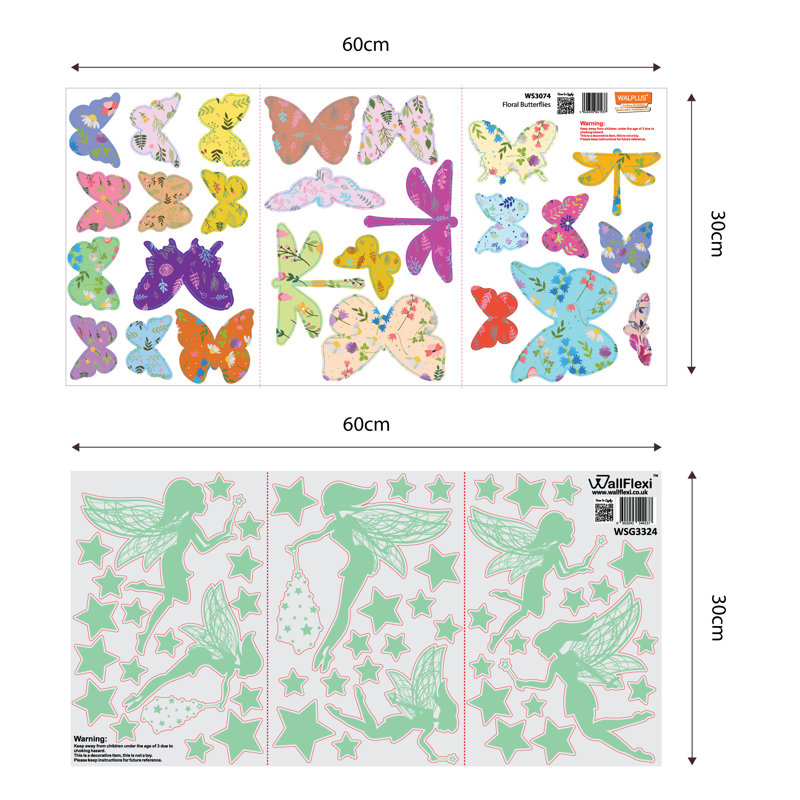 Butterfly Glow in Dark Kids Wall Sticker