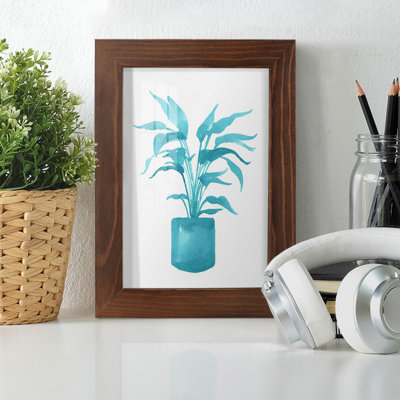Watercolor House Plant IV - Impression encadrée avec verre